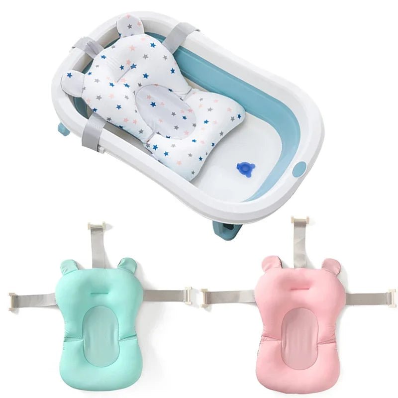 Baby Bath Seat Support Mat Foldable Baby Bath Tub Pad & Chair Newborn Bathtub Pillow Infant Anti-Slip Soft Comfort Body Cushion - Au Plaisir des Bebes