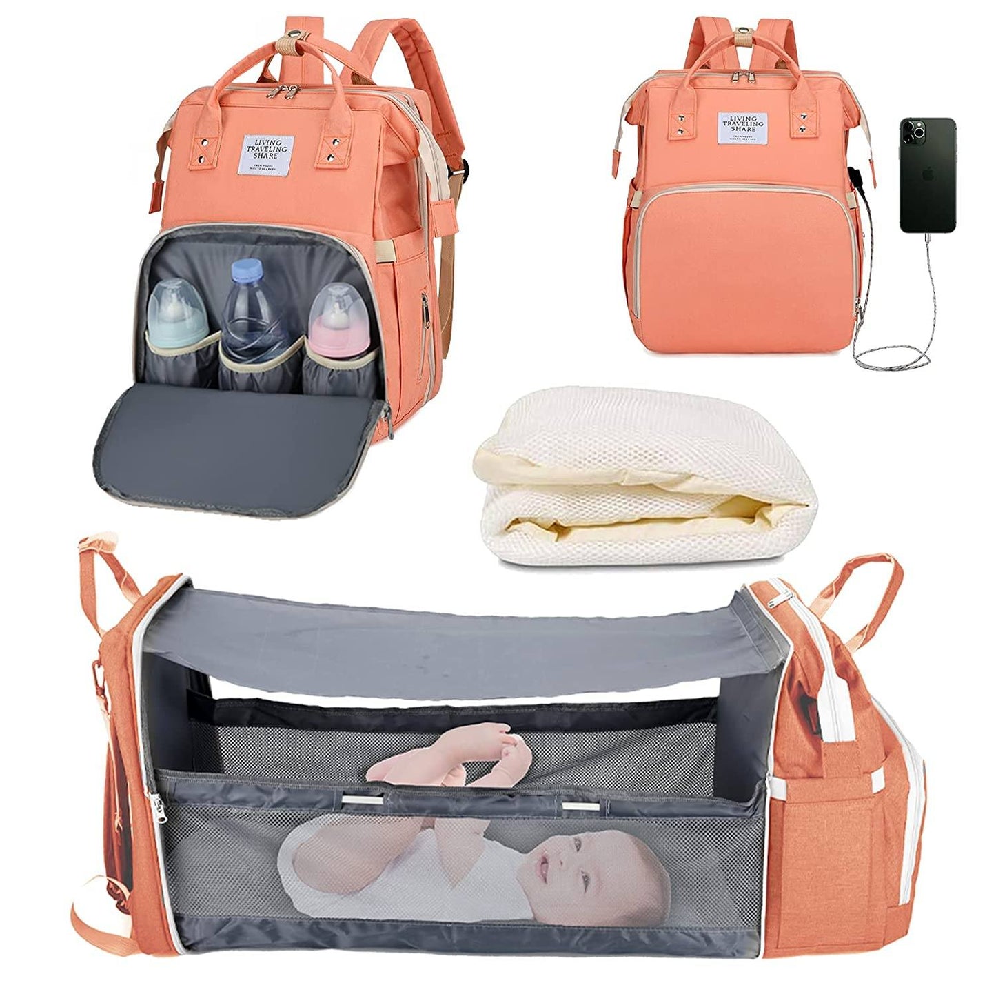 Sac à langer portatif | Berceau de voyage BabyNappy™ - Au Plaisir des Bebes