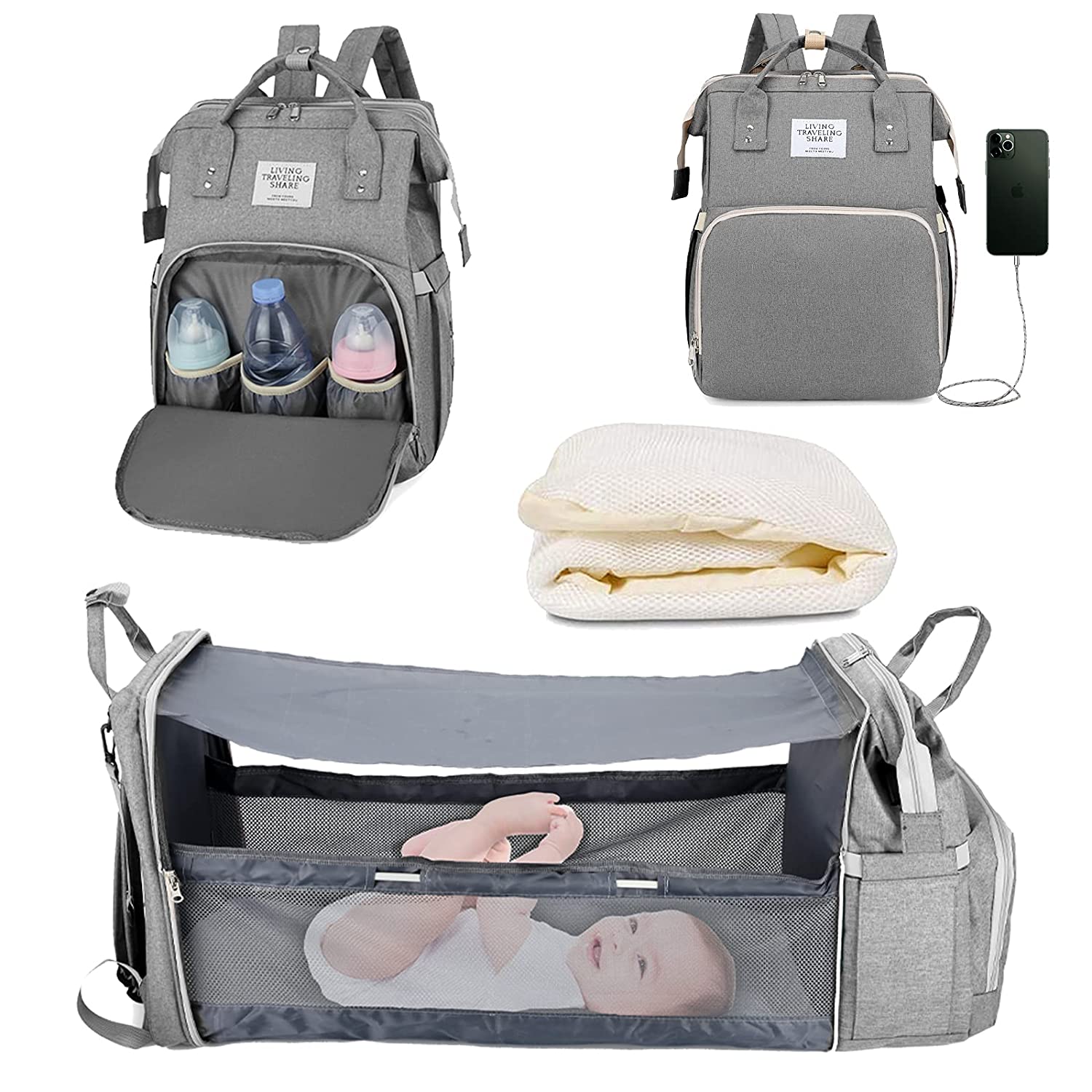 Sac à langer portatif | Berceau de voyage BabyNappy™ - Au Plaisir des Bebes